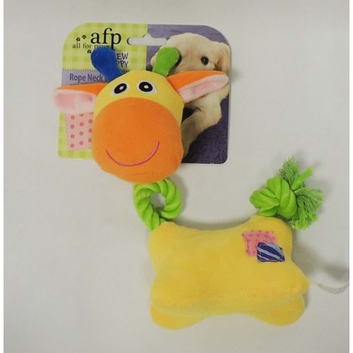 Afp 4123 Zürafa İpli Boyunlu Peluş Köpek Oyuncağı 20x10 cm.