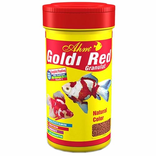 AHM Goldı Red Gran. Japon Balığı Yemi Kırmızı 100 ml.