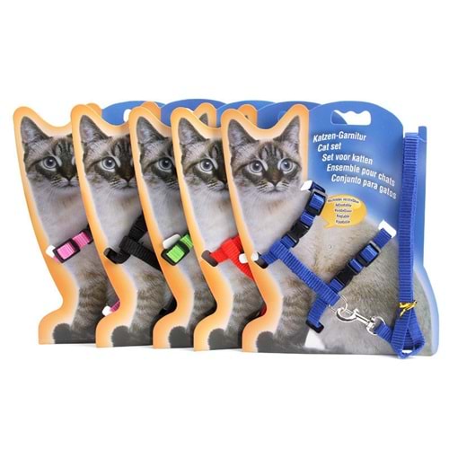 Dr. Sacchi Kedi Göğüs Tasması ve Uzatma Seti 120 cm. Mavi