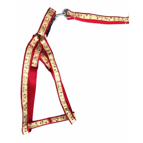 DF-LH0029 Gezdirmeli Köpek Göğüs Tasması 20 mm.x120 cm. Sarı