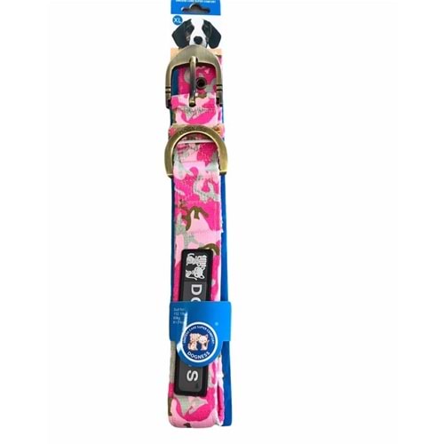 Köpek Boyun Tasması 1006-C13XL Kamuflaj Pembe Boyun 3,8 cm.x 61-74 cm.