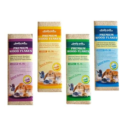 Emily Pets Organik ve Kokulu Kemirgen Talaşı 1 Kg Karışık Mix 4 lü KAMPANYA