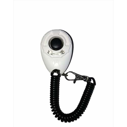Köpek Eğitimi için Kayışlı Clicker 6 cm. Beyaz