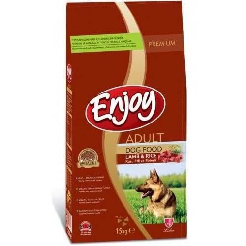 Enjoy Kuzu Etli Pirinçli Yetişkin Köpek Maması 15 Kg.