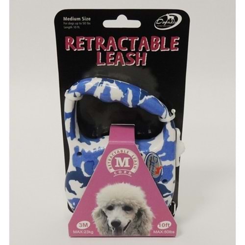 Freego FG21 Otomatik Köpek Gezdirme Tasması Medium 3 m. Şerit/23 Kg. Zebra Desen