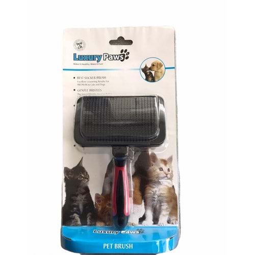 Luxury Paws Plastik Sap Otomatik Temizleyicili Köpek Fırçası Large 17x10,5 cm.