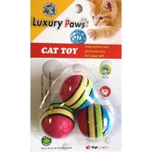 Luxury Paws Pvc Top Kedi Oyuncağı 3 Lü