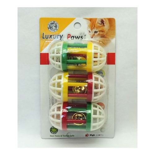 Luxury Paws Zilli Plastik 3 lü Kedi Oyuncağı
