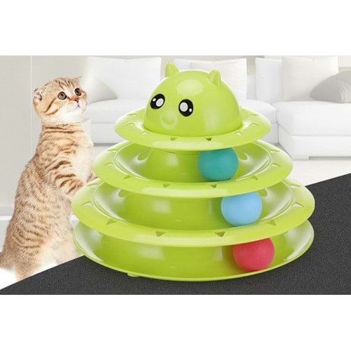 Yaya 3 Katlı Kedi KovalamaYakalama Oyuncağı Yeşil