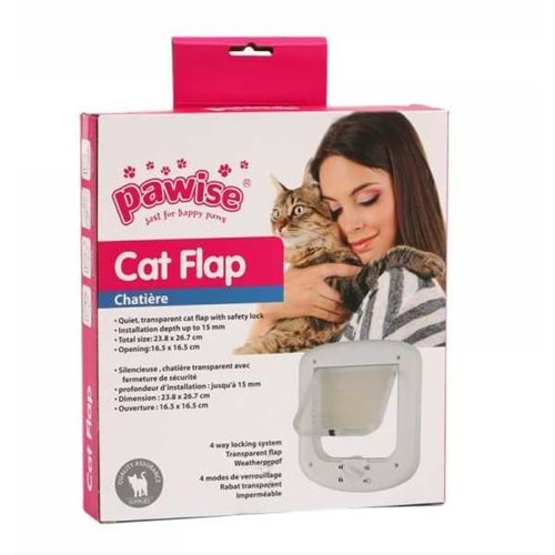 Pawise 28051 4 Çeşit Kilit Sistemli Kedi Kapısı 23x26 cm.