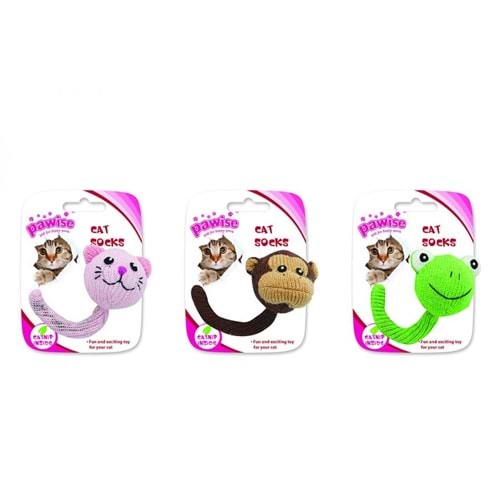 Pawise 28142 Kedi Otlu Doğal Kumaş Kedi Oyuncağı-Yeşil 12 cm.