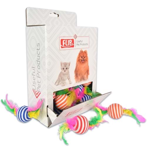 Flip Tüylü Silindir ve Top Kedi Oyuncağı 3 Adet