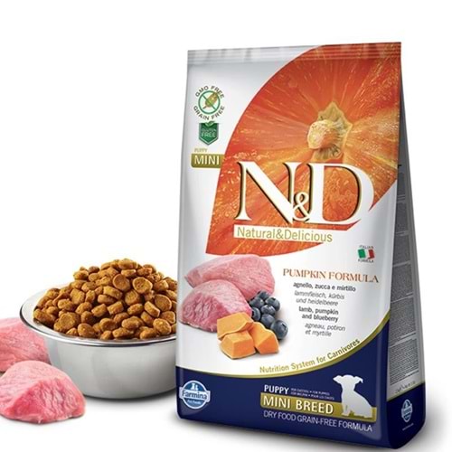 ND Balkabaklı Kuzu Etli Tahılsız Küçük Irk Yavru Köpek Maması 2,5 Kg.