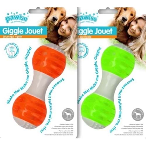 Pawise 14575 TPR Kıkırdayan Dambıl Köpek Oyuncağı 15 cm.Turuncu