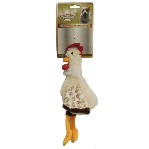 Pawise 15071 Tüylü Horoz Sıkmalı Sesli Oyuncak 33 cm.