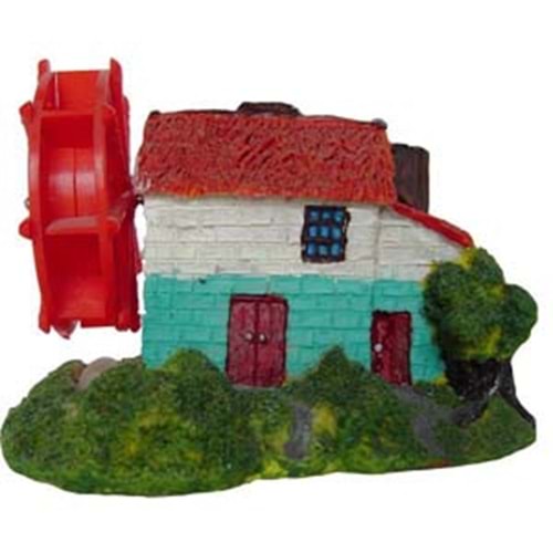 KG-203 Akvaryum Dekoru Çarklı Ev 11,5x10x8,5 cm.