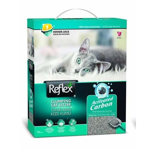 Reflex Aktif Karbonlu Topaklanan Kedi Kumu 10 Lt.