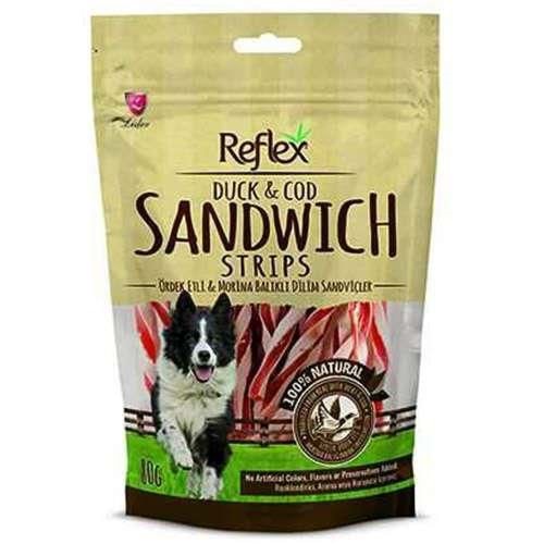Reflex Ördek Eti-Morina Balıklı Sandviç Çubuk Doğal Köpek Ödülü 80 Gr.x4 Adet