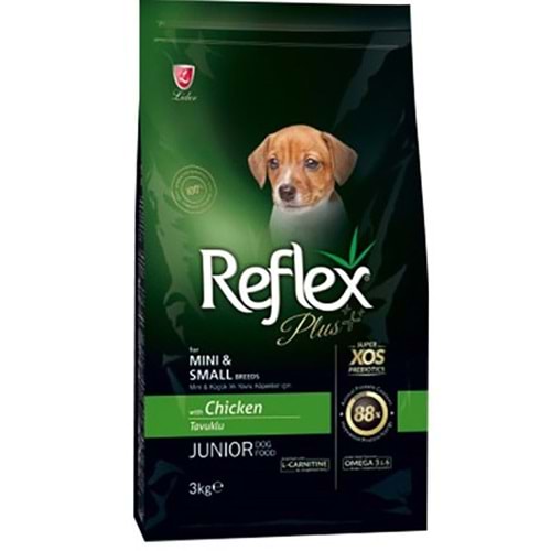 Reflex Plus Küçük Mini Irk Yavru Tavuklu Köpek Maması 3 Kg.