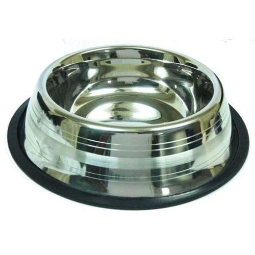 ASRST-64 Oz. Gümüş Çizgili Kedi Köpek Çelik Mama Kabı 1800 ml. 21.6/7.0 cm.