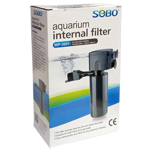 Sobo WP-3001 Akvaryum İç Filtresi 1400 L/S 20 W