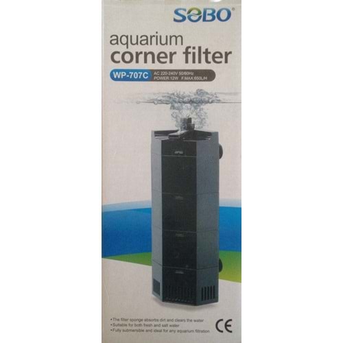 Sobo WP-707C Akvaryum Köşe İç Filtre 650 L/S 12 W