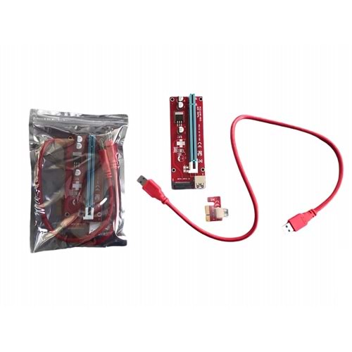 VER007S Riser Kart PCI-E 1x to 16x USB 3.0 60 cm. X 6 adet Bitcoin Madenciliği