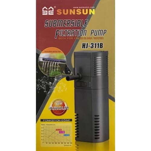 Sunsun HJ-311B Akvaryum İç Filtresi 300 L/S 2 W.