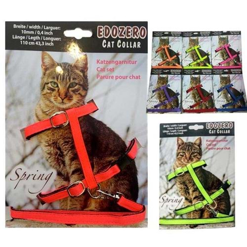EdoZero Kedi Göğüs Uzatma Tasması 10 mm.110 Cm.