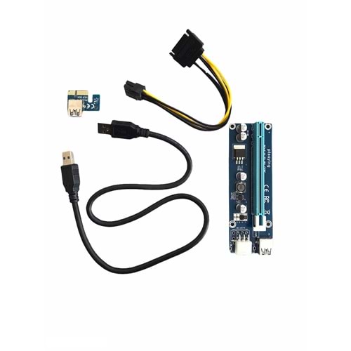 VER006C Yükseltici Kart 1x ila 16x PCI Express PCI-E Genişletici USB 3.0 Kablo SATA 6Pin
