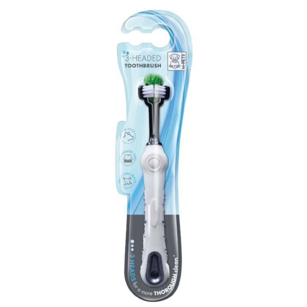 M-Pets Üç Başlıklı Köpek Diş Fırçası 17x2,3 cm 10125599