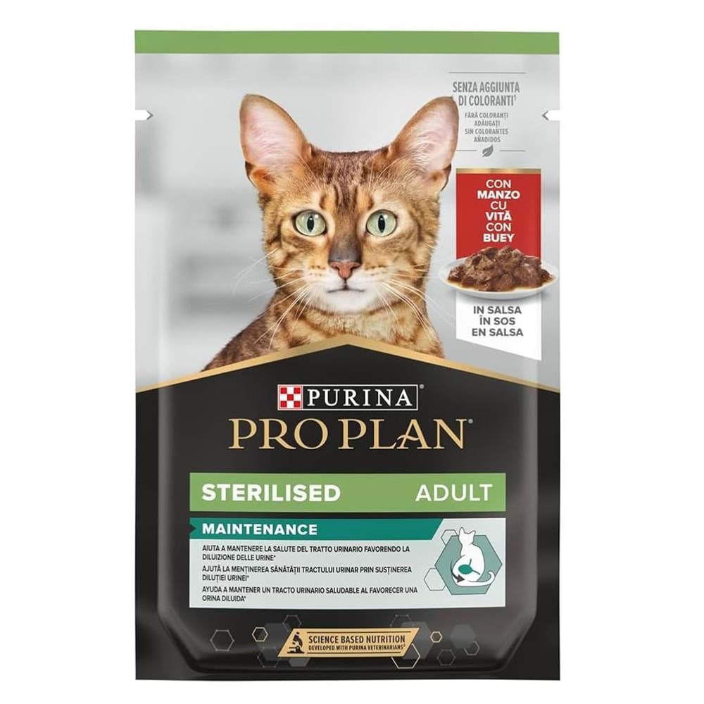 Pro Plan Pouch Sterilised Biftekli Kısır Kedi Konservesi 85gr*26 adet