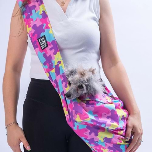 Pawstar Roseacamouflage Crossbody Bag Küçük Irk Köpek Taşıma Çantası Küçük Irk Köpek Taşıma Çantası 50x15x20 Cm