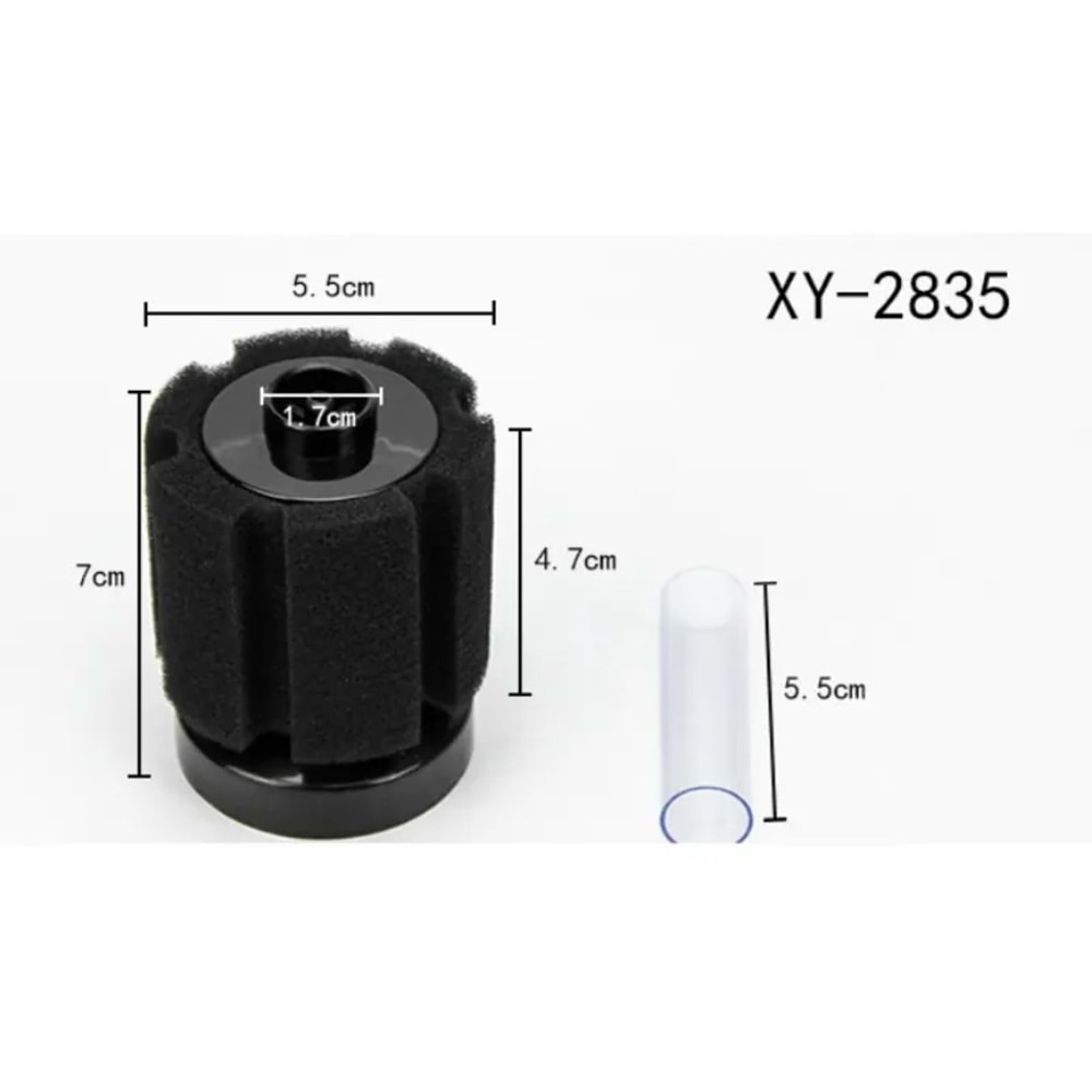 Xinyou XY-2835 Biyolojik Süngerli Üretim İç Filtre (Ağırlıklı) Ø5,5 X 3,8 cm.